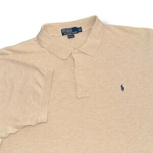 Polo Ralph Lauren Men's 2XL Big & Tall Beige Short Sleeve Polo Shirt
